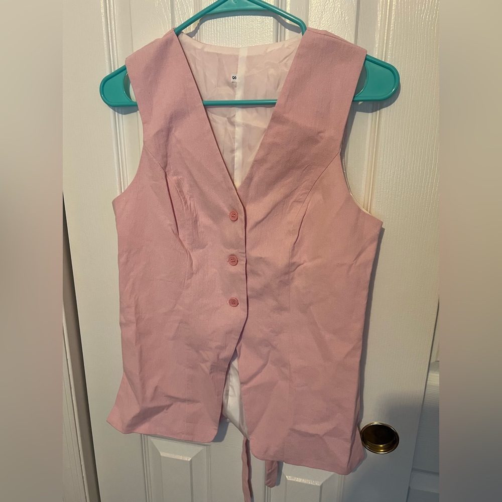 Pink Button-Up Vest